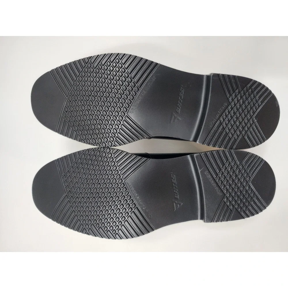 Bates High Gloss Oxford Mens 7.5 Black Uniform Dress Shoes E07842 Slip Resistant